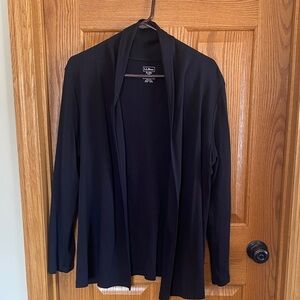 L.L. Bean Black Open-Front Lightweight supima Cardigan